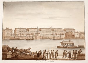ポルトディリパグランデとオスピツィオディサンミケーレ、1833年（茶色のウォッシュでエッチング） 作： Agostino Tofanelli